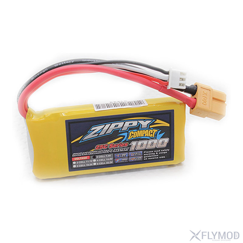 Аккумулятор Zippy Compact 2S 7 4V 1000mah 25C LiPo  Б У