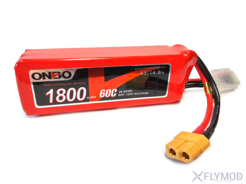 Аккумулятор LiPo ONBO 1800 4s 14 8V с большим током разряда 60C