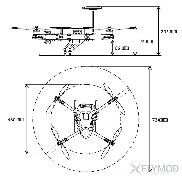 Готовый к полету квадрокоптер XAircraft Xcope  схема