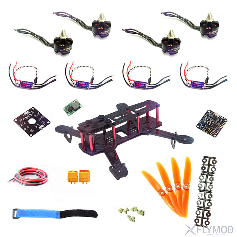 Комплект для сборки FPV квадрокоптера ZMR250  FlyMod М2204  FlyMod BLHeli  Naze32