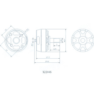 чертеж  Моторы SunnySky X2204S 2300KV бесколлекторные