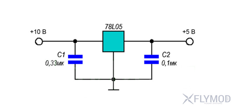 Микросхема понижающего регулятора напряжения на 5 Вольт  схема подключения