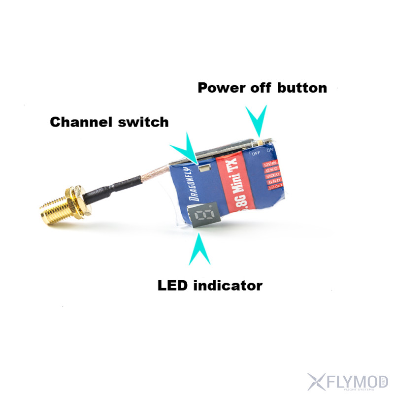 Видео передатчик Dragonfly mini на 200mW и 40 каналов 5 8G  RaceBand