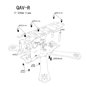 Карбоновая рама QAV-R 220мм для мини квадрокоптера и FPV полетов схема сборки