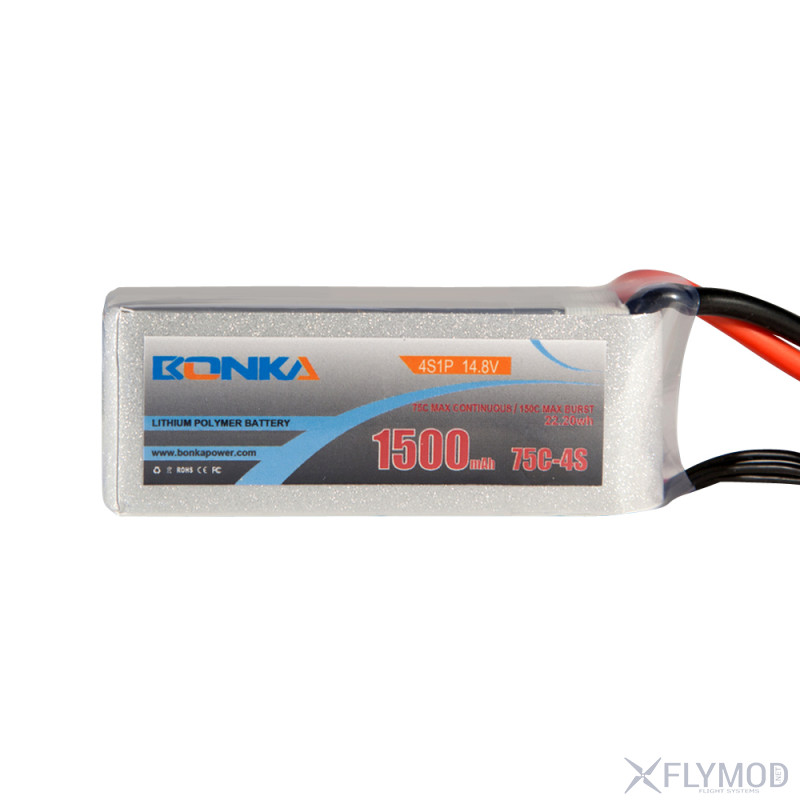 Аккумулятор LiPo Bonka 1500 mAh 4s 14 8V 74C  Для мини квадрокоптеров 210  250