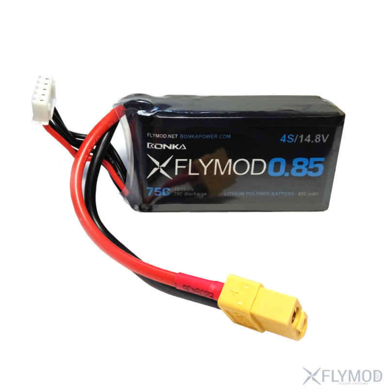 Аккумулятор LiPo Flymod 850 mAh 4s 14 8V 75C  Bonka