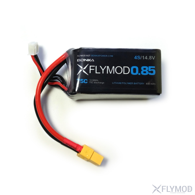 Аккумулятор LiPo Flymod 850 mAh 4s 14 8V 75C  Bonka