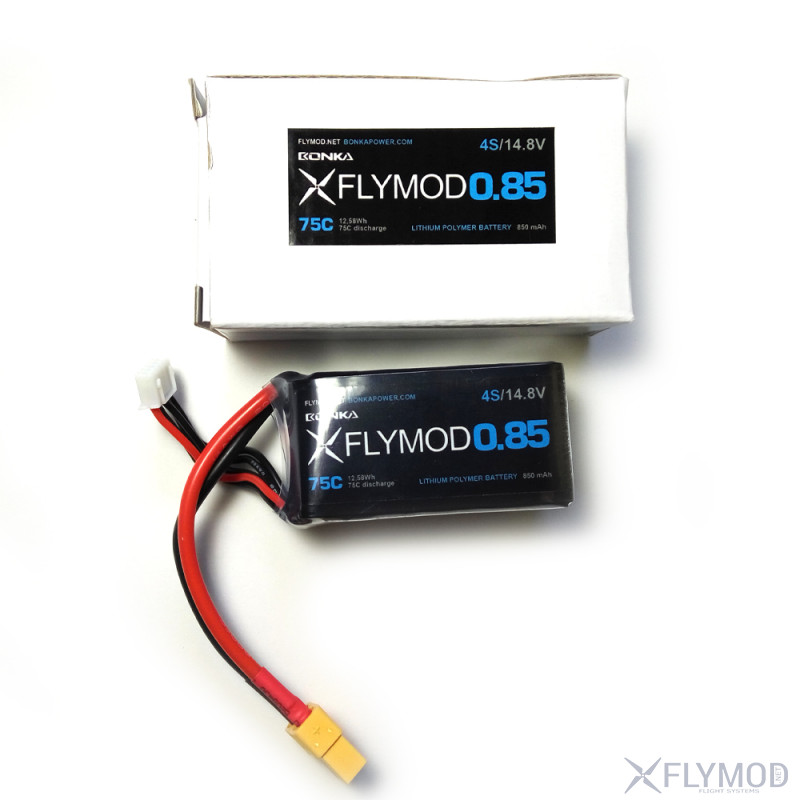 Аккумулятор LiPo Flymod 850 mAh 4s 14 8V 75C  Bonka