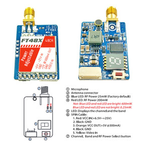 Видео передатчик FT48X 25 200 600 mW и 48 каналов 5 8G Raceband