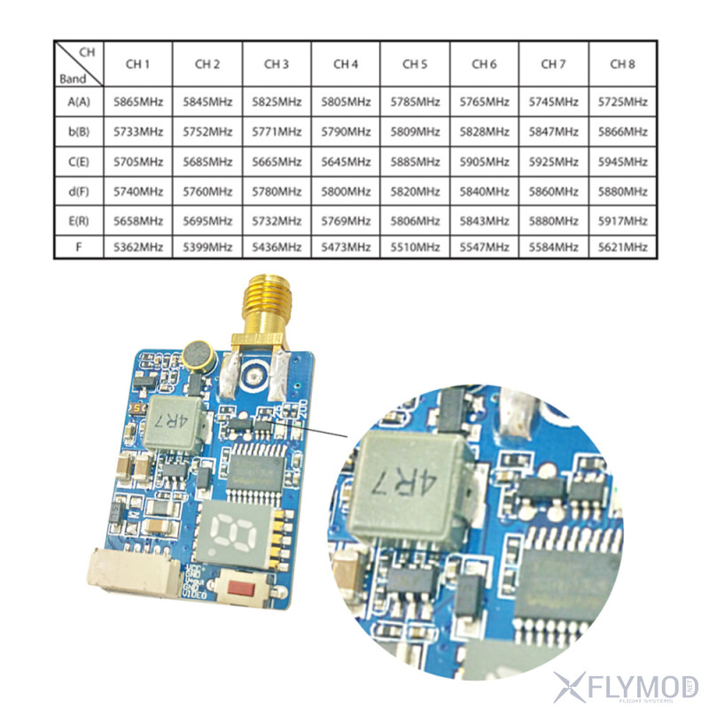 Видео передатчик FT48X 25 200 600 mW и 48 каналов 5 8G Raceband