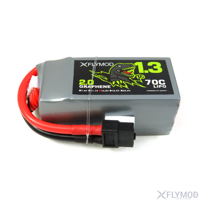 Графеновый аккумулятор Dyno Graphene 2 0 1300 mAh 4s 14 8V 70С  Flymod