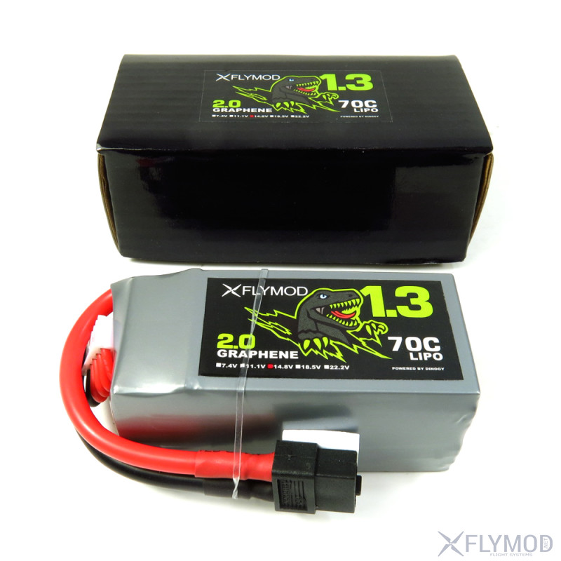 Графеновый аккумулятор Dyno Graphene 2 0 1300 mAh 4s 14 8V 70С  Flymod