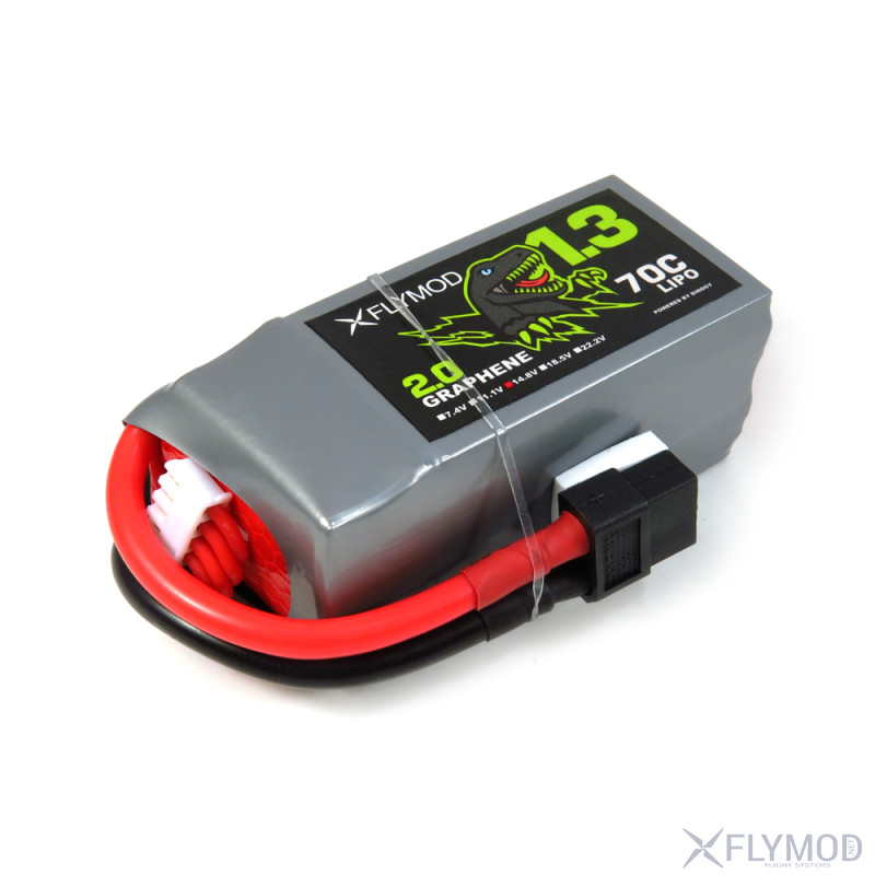 Графеновый аккумулятор Dyno Graphene 2 0 1300 mAh 4s 14 8V 70С  Flymod