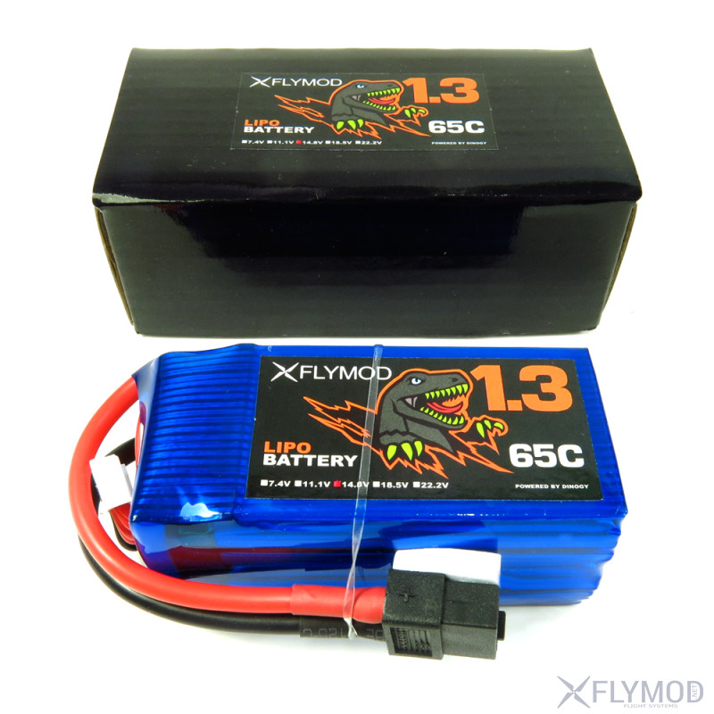 Аккумулятор Dyno 1300 mAh 4s 14 8V 65С Lipo  Flymod упаковка