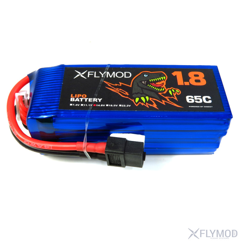 Аккумулятор Dyno 1800 mAh 4s 14 8V 65С Lipo  Flymod