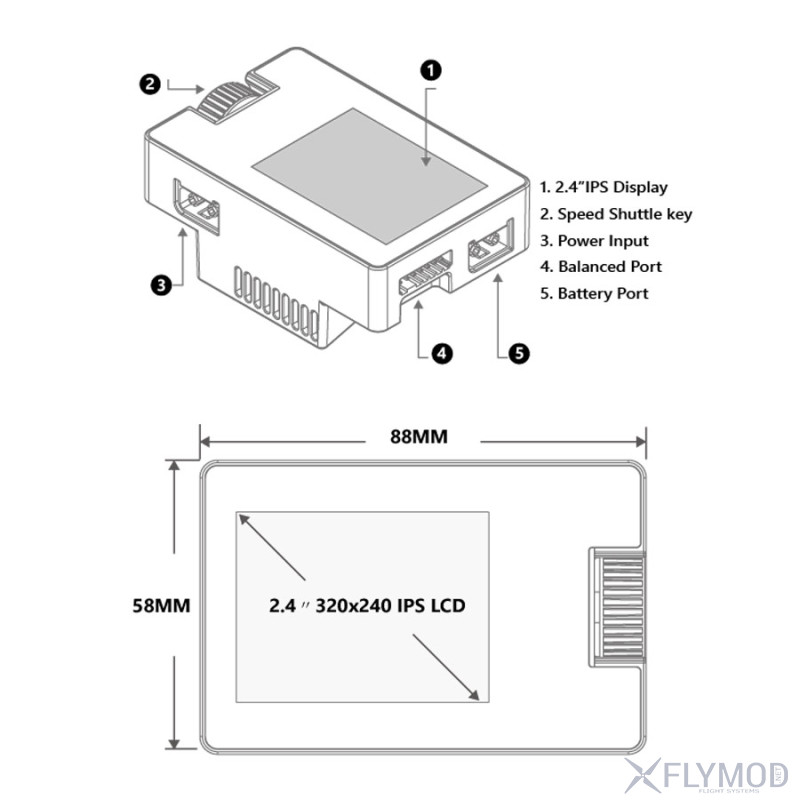 Зарядное устройство iSDT Astor SC-608 для LiPo  Оригинал  схема и габариты