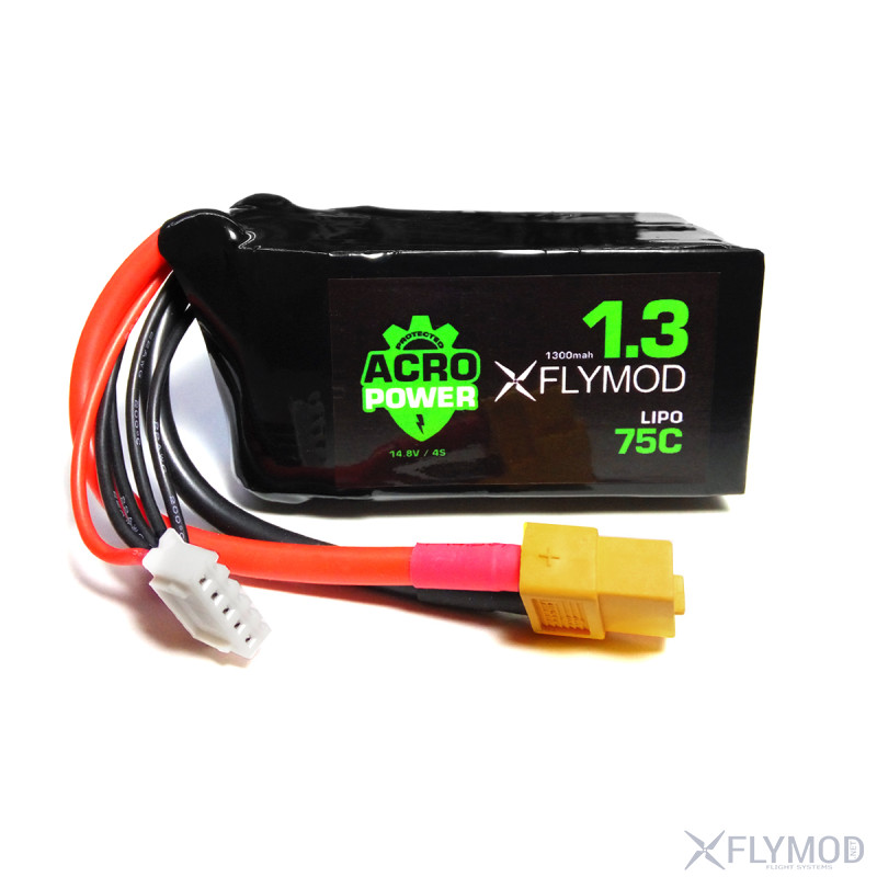 Аккумулятор Acro Power Flymod 1300 mAh 4s 14 8V 75С Lipo