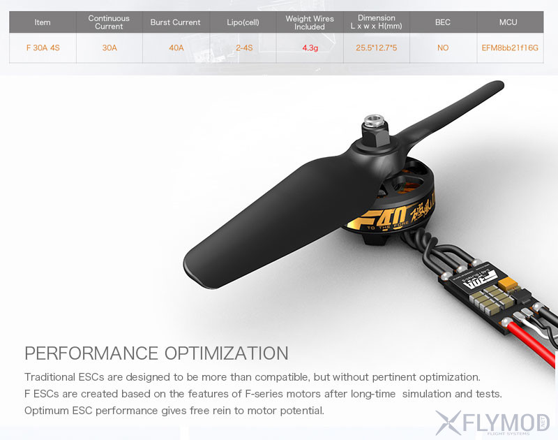 Регуляторы скорости T-MOTOR F30A ESC Dshot OPTO 2-4S  оригинал