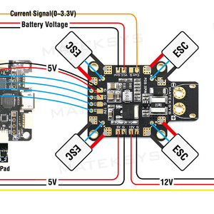 Распределительная плата Matek PDB-XPW с сенсором тока 140A и двойным BEC на 5V и 12V