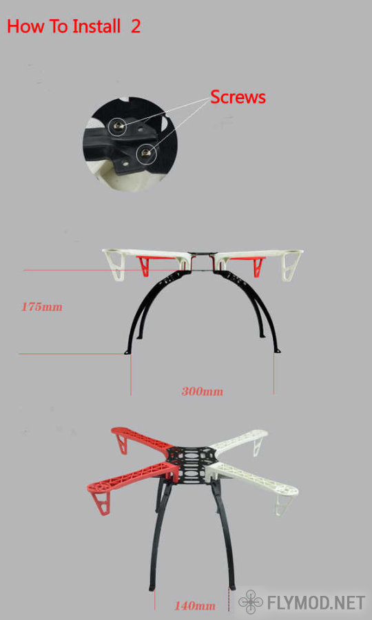 Посадочные ножки для рам DJI F450 F550 как установить