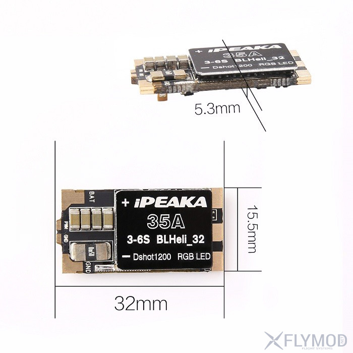 Регуляторы скорости iFlight iPeaka 35A 2-6S BLHeli-S 32bits Dshot1200 esc регулятор