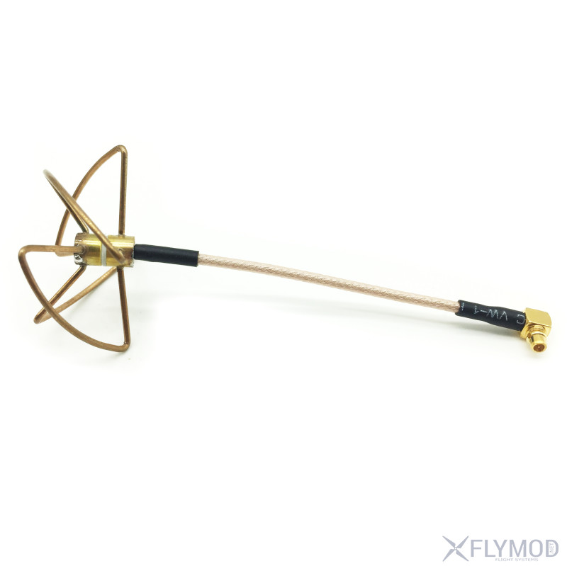 Антенна клеверная hglrc 5 8g с mmcx коннектором для fpv 2 0dbi-2 5dbi rhcp omnidirectional mmcx to pigtail 6 5cm 4 leaf clover fpv antenna