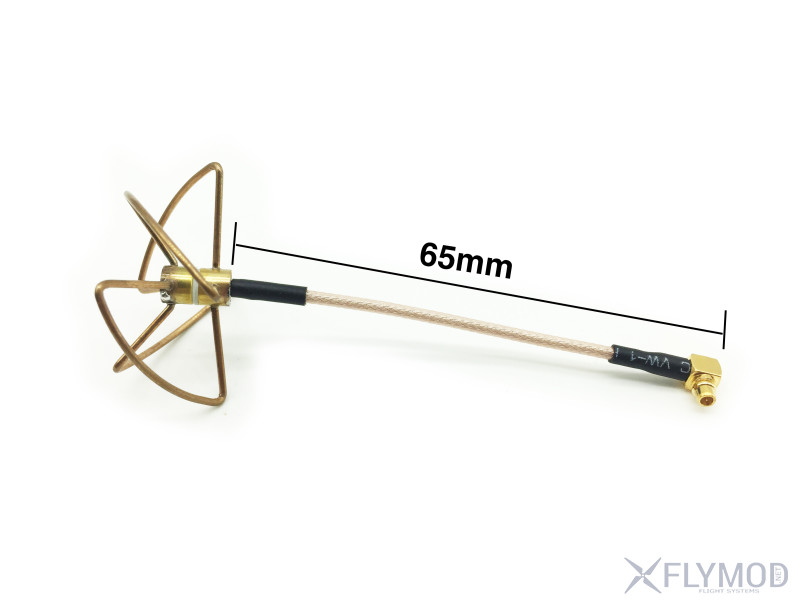 Антенна клеверная hglrc 5 8g с mmcx коннектором для fpv 2 0dbi-2 5dbi rhcp omnidirectional mmcx to pigtail 6 5cm 4 leaf clover fpv antenna