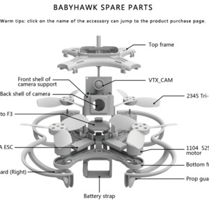 Мини-квадрокоптер с FPV EMAX Babyhawk 87mm Femto F3 Bullet 6A 1104 5250kv Brushless Motor Racer PNP rtf drone