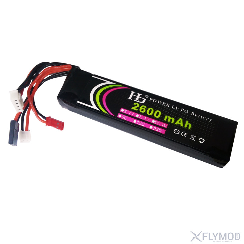 Аккумулятор для аппаратуры 2600mah 3s 11 1v 8С огненный красный бычок hj huajie model