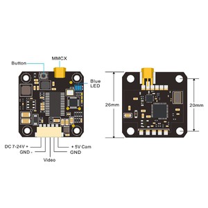 Видео передатчик akk fx4 25 200 500mw 5 8ghz 37 каналов со встроенным osd vtx built in