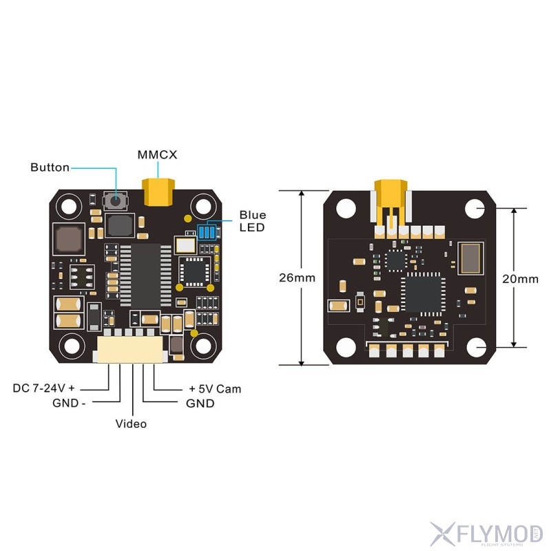 Видео передатчик akk fx4 25 200 500mw 5 8ghz 37 каналов со встроенным osd vtx built in