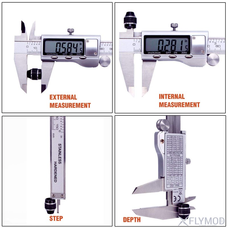 Штангенциркуль цифровой металлический vernier 150мм