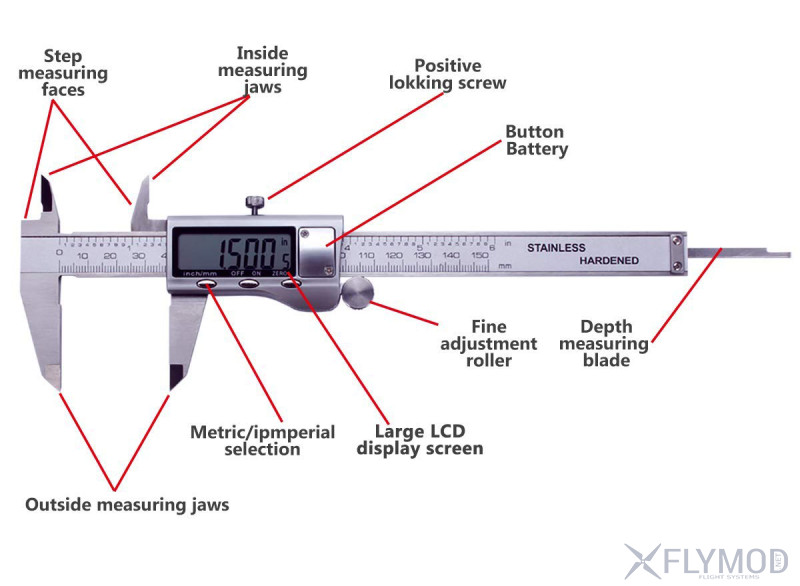 Штангенциркуль цифровой металлический vernier 150мм