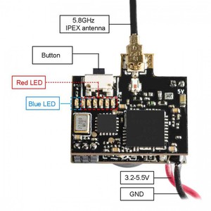 Микро камера с видео передатчиком akk a1-osd 25mw 5 8ghz на 48 каналов комплект