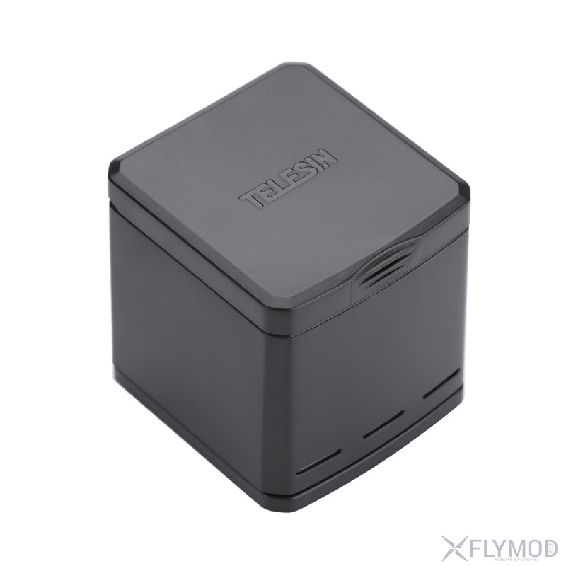 Зарядный бокс telesin для 3-х аккумуляторов экшн камер gopro hero 5  6  7 батарей устройство зарядка