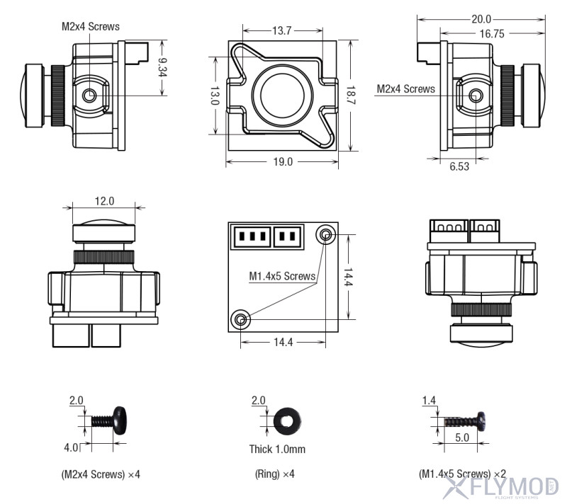 Камера для FPV Foxeer Razer Micro 1200TVL 1 3 CMOS 4 3 16 9 PAL NTSC