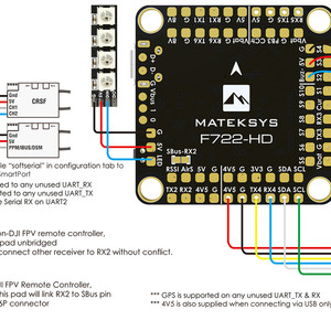 Контроллер полета matek f722-hd flight controller dji wirining схема подключения