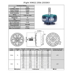 Бесколлекторные моторы  iflight xing2 2306 2555kv двигуни двигатель motor thrust test тест таблица
