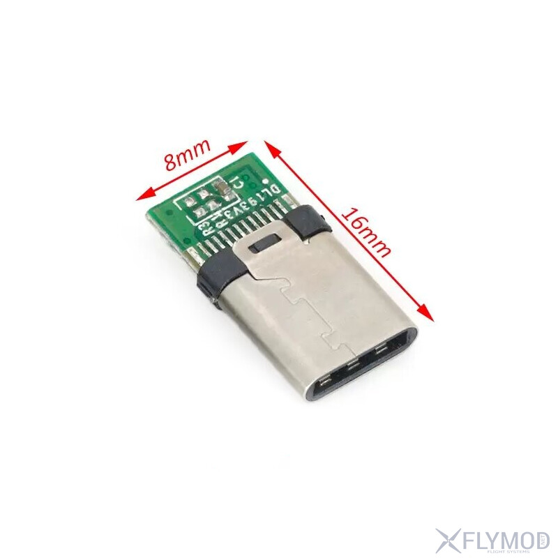 Роз м штекер Type-C USB 3 1 на платі тато  male  розмір size