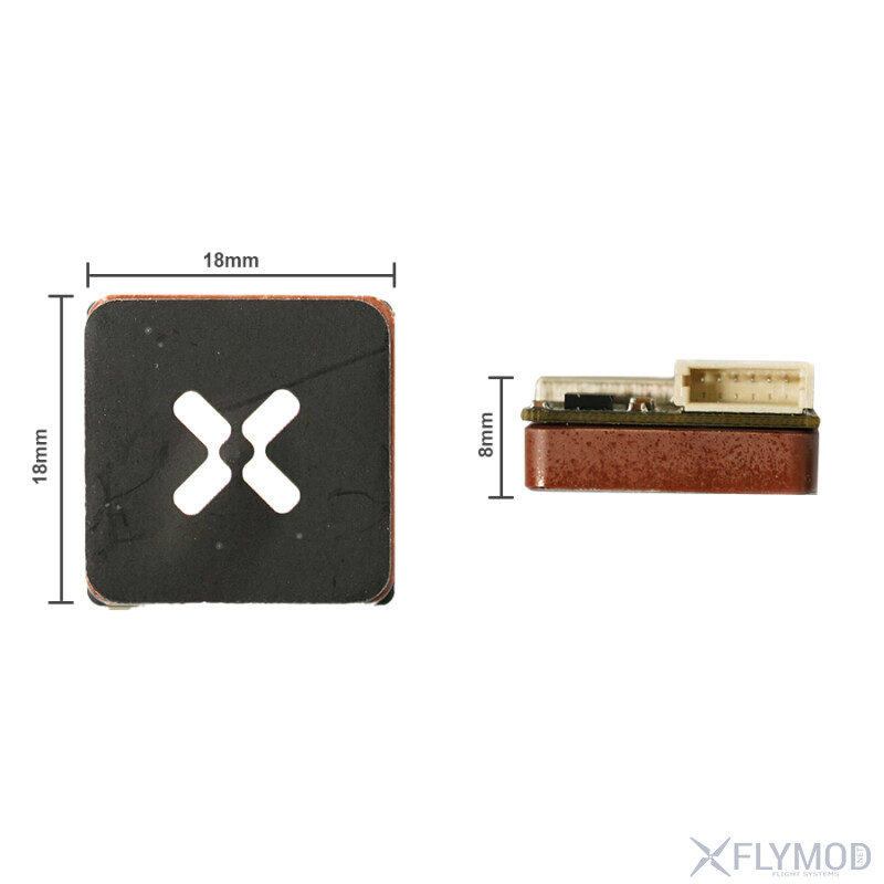 Міні GPS модуль Foxeer M10Q-120 5883 з компасом   M10Q 180 V2 розміри