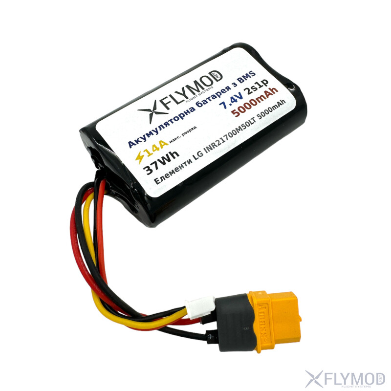 Акумулятор Flymod 5000mAh 7 4V 2S Li-ion XT60