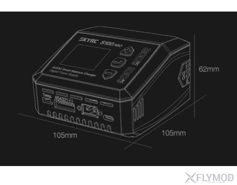 Зарядний пристрій SkyRC S100 Neo LiPo 1-6s DC AC parameters