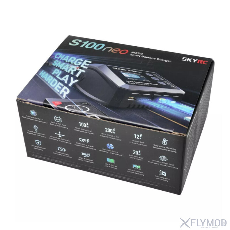 Зарядний пристрій SkyRC S100 Neo LiPo 1-6s DC AC box