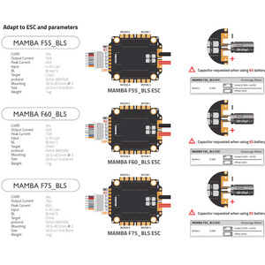 Стек контролю польоту  MAMBA F405 MK2 V2 з ESC F55 6S 55A