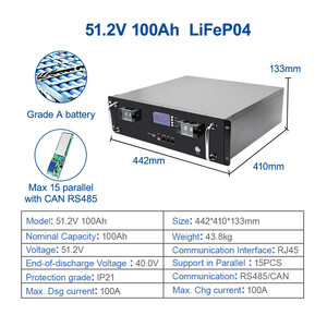 Літі вий акумулятор LiFePO4 Easun 6000  Циклів 51 2v 100Ah 5KW