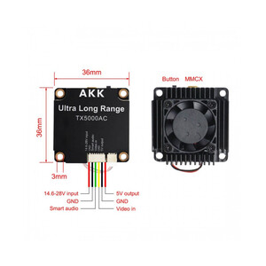 Відео передавач AKK Ultra Long Range 5W 4 9G 6G Ultra Wide Band 96CH VTX