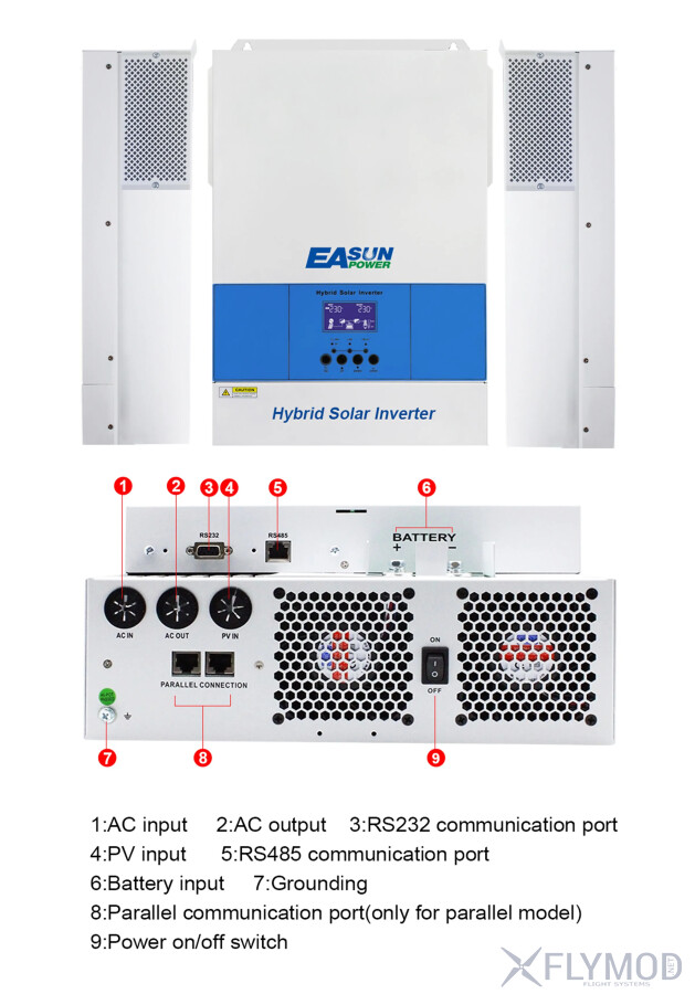 Автономний інвертор EASUN 6 2KW 6 2KP 120А з WiFi