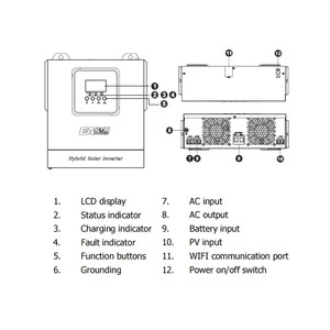 Гібридний інвертор EASUN 3 2KW 24V 100А з WiFi