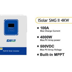 Гібридний сонячний інвертор EASUN 4KW 24V 100А з WiFi