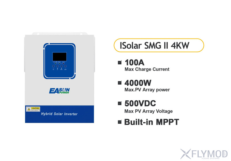 Гібридний сонячний інвертор EASUN 4KW 24V 100А з WiFi